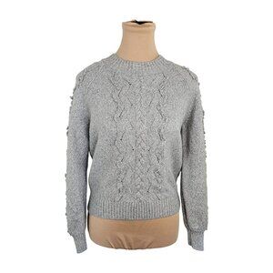 Rails Light Grey Ruffle Frill Sweater Sz S